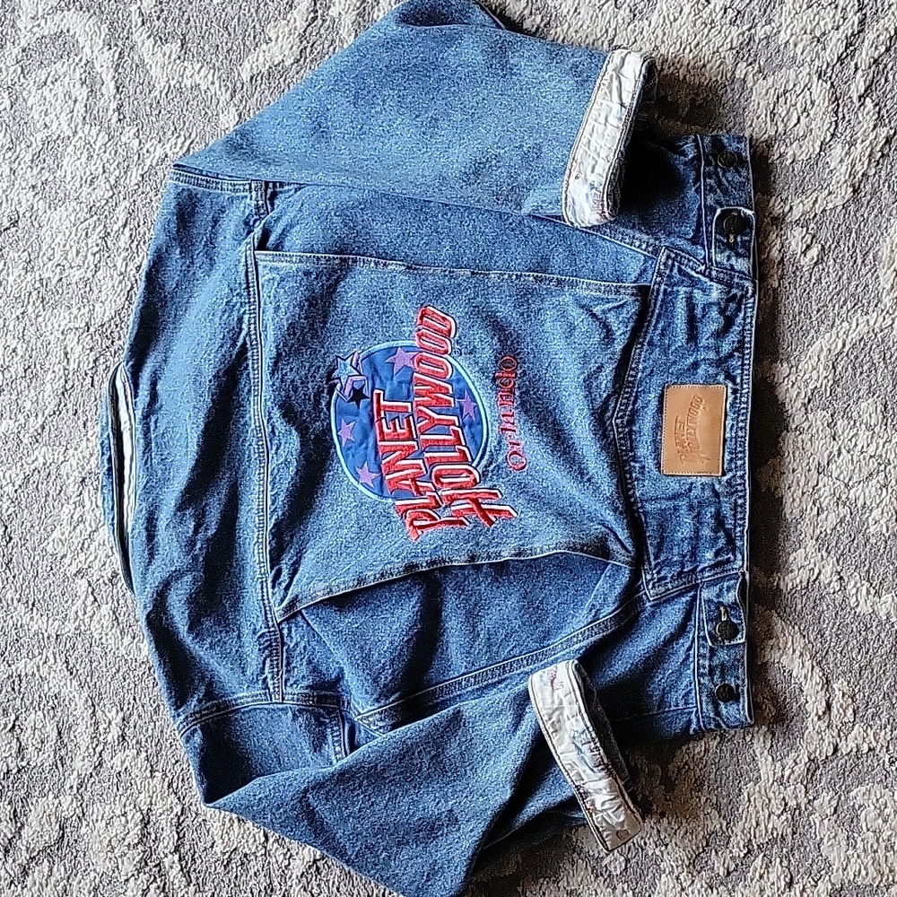 Vintage 90s Planet Hollywood Jean Jacket Small